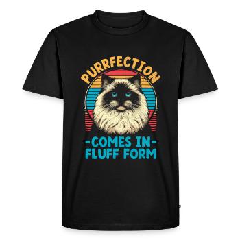 Purrfection se présente sous forme de plume Ragdoll Ragdolls C - T-shirt Premium bio Homme - noir - Devant - Nico (187cm)