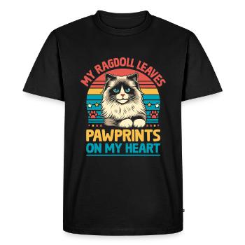 Mon Ragdoll Laisse Des Empreintes De Pattes Sur Mon Coeur Ragdolls C - T-shirt Premium bio Homme - noir - Devant - Nico (187cm)