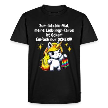 Cadeau de Noël Licorne Arc-en-ciel Drôle - T-shirt Premium bio Homme - noir - Devant - Nico (187cm)
