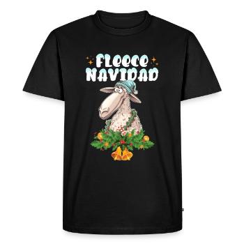 Feliz Navidad Fleece Navidad Sheep Christmas Fun - Men's Premium Organic T-Shirt - black - Front - Nico (187cm)
