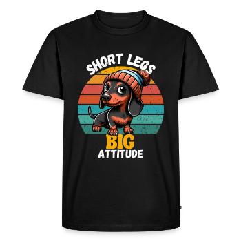 Chien Teckel Bonnet Rétro Teckel Ami Cute Woof - T-shirt Premium bio Homme - noir - Devant - Nico (187cm)