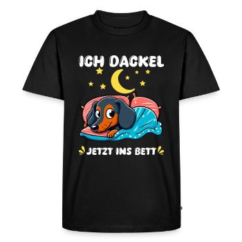 chien teckel tenue de couchage teckel ami nuit étoilée - T-shirt Premium bio Homme - noir - Devant - Nico (187cm)