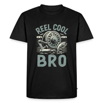 Reel Cool Bro Fishing Angler Fisherman Brother Ang - Men's Premium Organic T-Shirt - black - Front - Nico (187cm)