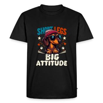 Chien teckel patte impression bonnet teckel ami wau - T-shirt Premium bio Homme - noir - Devant - Nico (187cm)