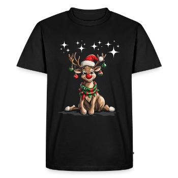 Orignal de Noël Chapeau de Noël Tenue de Noël - T-shirt Premium bio Homme - noir - Devant - Nico (187cm)