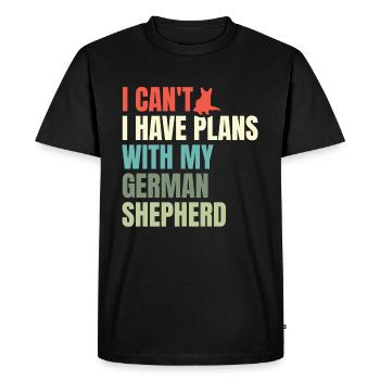 Je ne peux pas avoir de projets avec mon berger allemand L - T-shirt Premium bio Homme - noir - Devant - Nico (187cm)