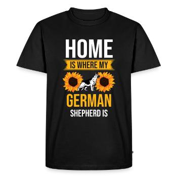 La maison est là où mon berger allemand est amoureux des chiens GSD - T-shirt Premium bio Homme - noir - Devant - Nico (187cm)