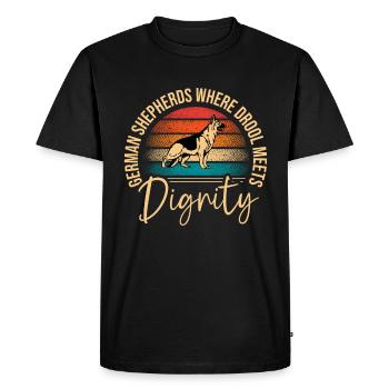 Bergers allemands où la bave rencontre la dignité Shepher - T-shirt Premium bio Homme - noir - Devant - Nico (187cm)