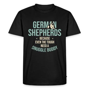 Les bergers allemands parce que même les plus durs ont besoin d’un snu - T-shirt Premium bio Homme - noir - Devant - Nico (187cm)