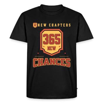 12 nouveaux chapitres 365 nouvelles chances Nouvel An 2025 - T-shirt Premium bio Homme - noir - Devant - Nico (187cm)