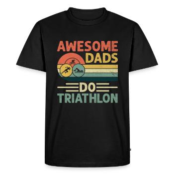 Super papas font du triathlon natation vélo course triathlète - T-shirt Premium bio Homme - noir - Devant - Nico (187cm)
