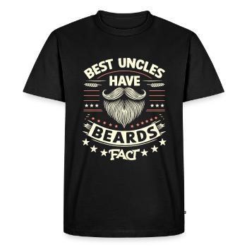 Les meilleurs oncles ont des barbes Fait Famille Oncle Nièce Ne - T-shirt Premium bio Homme - noir - Devant - Nico (187cm)