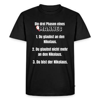 Père Noël Papa Hommes Père Noël Noël - T-shirt Premium bio Homme - noir - Devant - Nico (187cm)