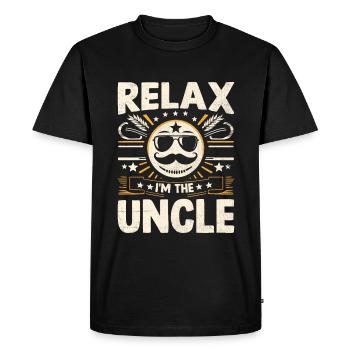 Relax I'm The Uncle Family Uncles Niece Nephew - Men's Premium Organic T-Shirt - black - Front - Nico (187cm)