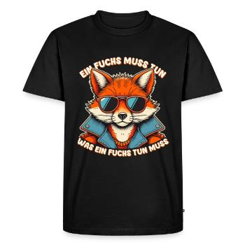 Fox Smart Intelligent Sunglasses Cool Funny Forest - Men's Premium Organic T-Shirt - black - Front - Nico (187cm)