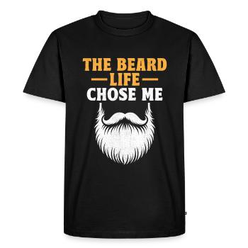 La barbe la vie m’a choisi barbes visage pilosité homme - T-shirt Premium bio Homme - noir - Devant - Nico (187cm)