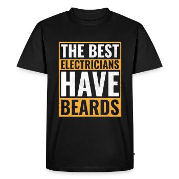 Les meilleurs électriciens ont des barbes Électricien - T-shirt Premium bio Homme - noir - Devant - Nico (187cm)