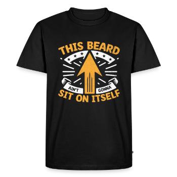 Cette barbe ne va pas s’asseoir sur elle-même Poils du visage - T-shirt Premium bio Homme - noir - Devant - Nico (187cm)