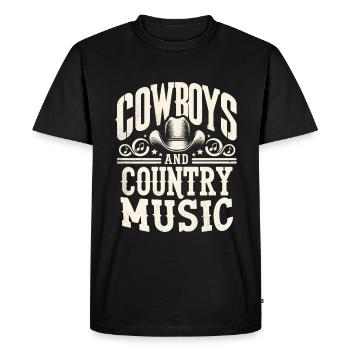 Cowboys Et Musique Country, Chanson D’amoureux, Chansons De Country, - T-shirt Premium bio Homme - noir - Devant - Nico (187cm)