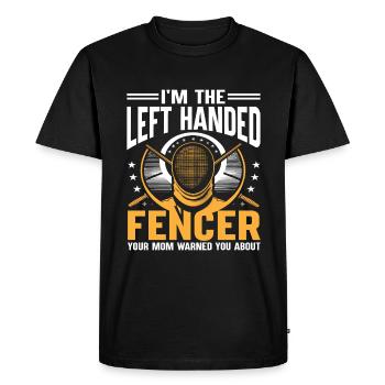 Je suis l’escrimeur gaucher que ta mère t’a prévenu - T-shirt Premium bio Homme - noir - Devant - Nico (187cm)