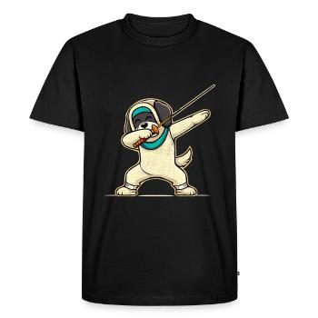 Doublage Chien Escrimeur Clôture Épée Épée Escrime - T-shirt Premium bio Homme - noir - Devant - Nico (187cm)