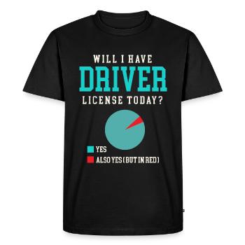 Aurai-je mon permis de conduire aujourd’hui École de conduite - T-shirt Premium bio Homme - noir - Devant - Nico (187cm)