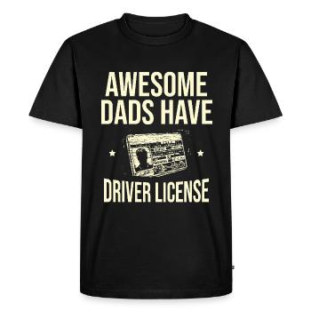 Des papas géniaux ont un permis de conduire à l’école de conduite - T-shirt Premium bio Homme - noir - Devant - Nico (187cm)