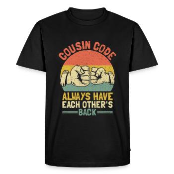 Cousin Code Always Have Each Other's Back Family - Men's Premium Organic T-Shirt - black - Front - Nico (187cm)
