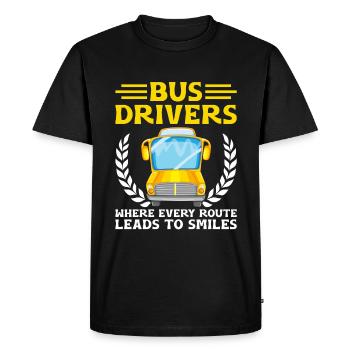 Des chauffeurs d’autobus où chaque itinéraire mène au sourire - T-shirt Premium bio Homme - noir - Devant - Nico (187cm)