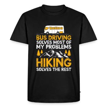 La conduite en bus résout la plupart de mes problèmes de randonnée - T-shirt Premium bio Homme - noir - Devant - Nico (187cm)