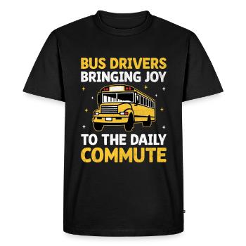 Bus Drivers Bringing Joy To The Daily Commute - Men's Premium Organic T-Shirt - black - Front - Nico (187cm)