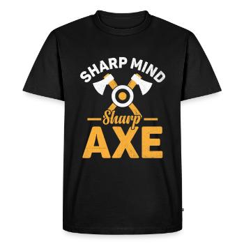 Sharp Mind Sharp Axe Throwing Hatchet Thrower - Men's Premium Organic T-Shirt - black - Front - Nico (187cm)