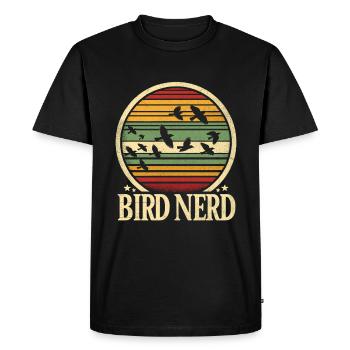 Bird Nerd Birdwatching Birder Birds Birdwatcher - T-shirt Premium bio Homme - noir - Devant - Nico (187cm)
