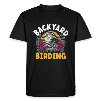Backyard Birding Watching Birdwatching Birder - Men's Premium Organic T-Shirt - black - Front - Nico (187cm)
