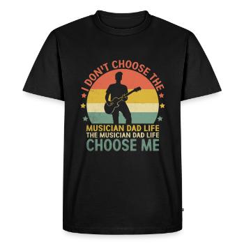 Le musicien papa La vie Choisissez-moi Bassiste Basse - T-shirt Premium bio Homme - noir - Devant - Nico (187cm)
