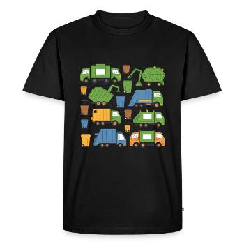 Camions de collecte des ordures Collecte des déchets - T-shirt Premium bio Homme - noir - Devant - Nico (187cm)