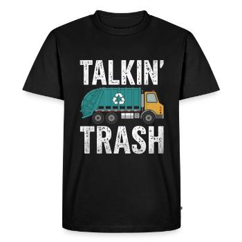 Talkin' Collecteur des ordures Collecte des déchets - T-shirt Premium bio Homme - noir - Devant - Nico (187cm)