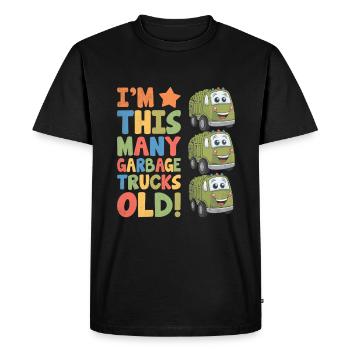 J’ai autant de camions à ordures 3 ans - T-shirt Premium bio Homme - noir - Devant - Nico (187cm)