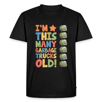 J’ai autant de camions à ordures 6 ans - T-shirt Premium bio Homme - noir - Devant - Nico (187cm)