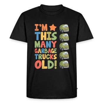 J’ai autant de camions à ordures 5 ans - T-shirt Premium bio Homme - noir - Devant - Nico (187cm)