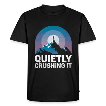 Quietly Crushing It Sayings For Introverts - Men's Premium Organic T-Shirt - black - Front - Nico (187cm)