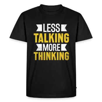 Moins de paroles Plus de dictons de réflexion pour les introvertis - T-shirt Premium bio Homme - noir - Devant - Nico (187cm)