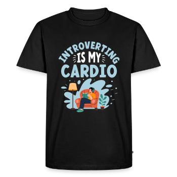 Introverting Is My Cardio Sayings For Introverts - Men's Premium Organic T-Shirt - black - Front - Nico (187cm)