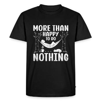 Plus qu’heureux de ne rien faire pour - T-shirt Premium bio Homme - noir - Devant - Nico (187cm)