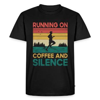 Courir sur le café et le silence Dictons pour - T-shirt Premium bio Homme - noir - Devant - Nico (187cm)
