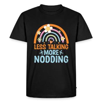 Moins de paroles, plus de hochements de tête pour les introvertis - T-shirt Premium bio Homme - noir - Devant - Nico (187cm)