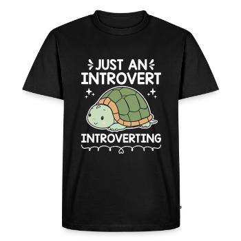 JUST AN INTROVERT INTROVERTING Sayings For - Men's Premium Organic T-Shirt - black - Front - Nico (187cm)