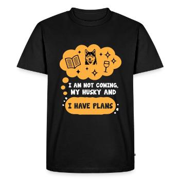 Introvert Husky Sayings For Introverts - Men's Premium Organic T-Shirt - black - Front - Nico (187cm)