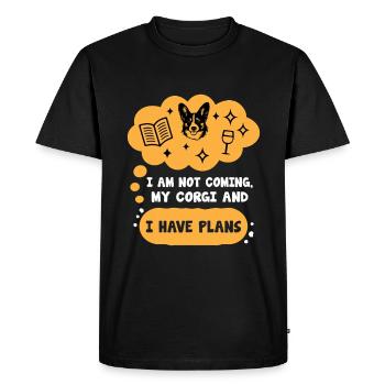 Introvert Corgi Sayings For Introverts - Men's Premium Organic T-Shirt - black - Front - Nico (187cm)