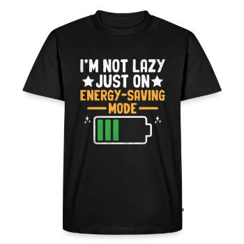 Je ne suis pas paresseux juste sur le mode d’économie d’énergie Sarcasme - T-shirt Premium bio Homme - noir - Devant - Nico (187cm)